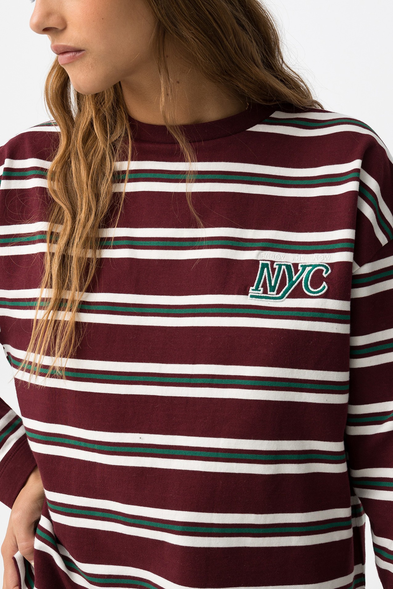Bordeaux Striped Sweatshirt