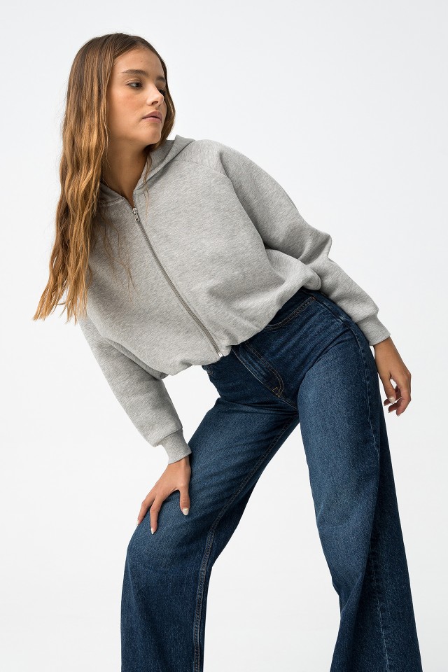 Casaco Oversize Cinzento Melange