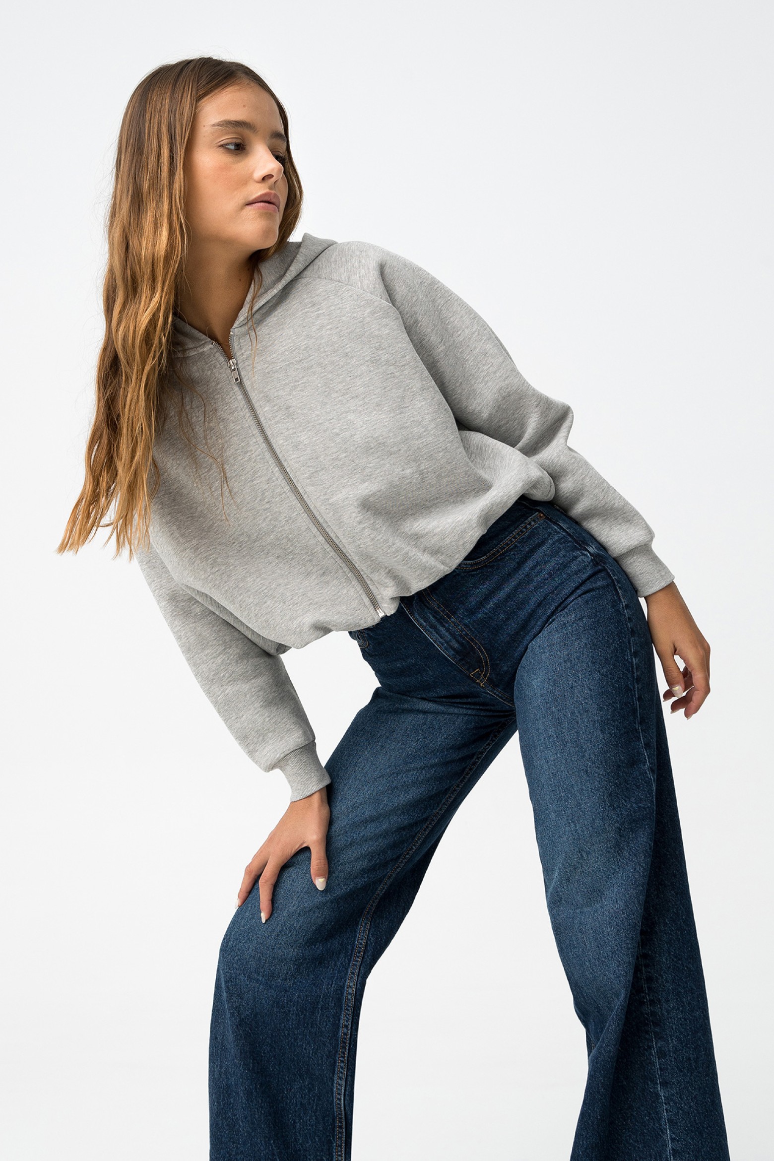 Casaco Oversize Cinzento Melange