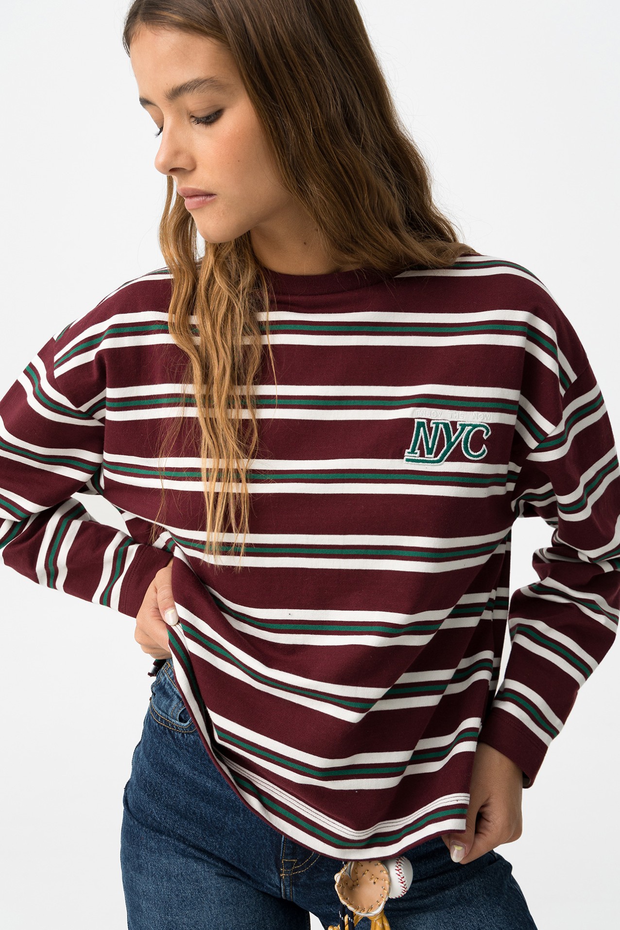Bordeaux Striped Sweatshirt