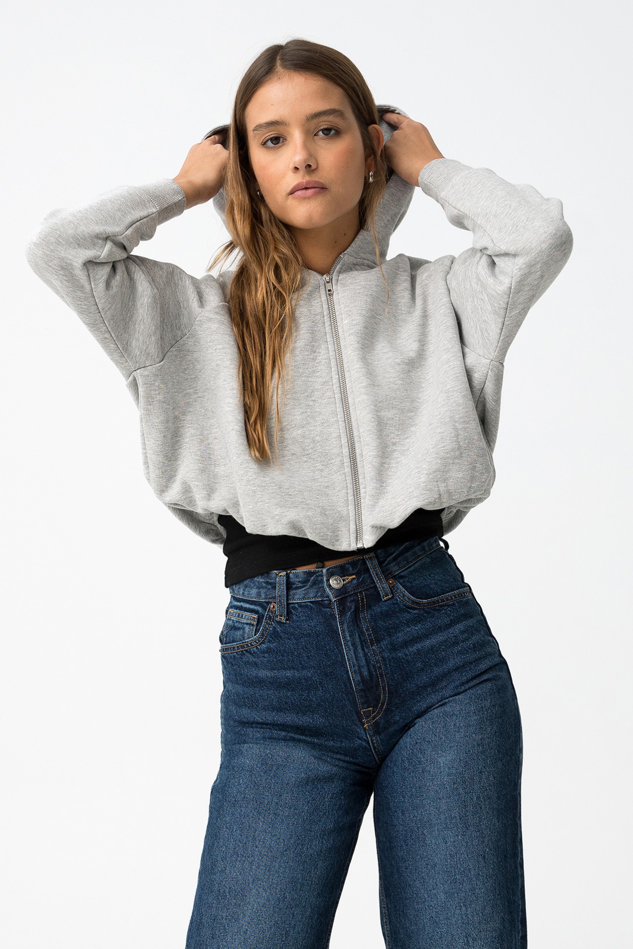 Casaco Oversize Cinzento Melange