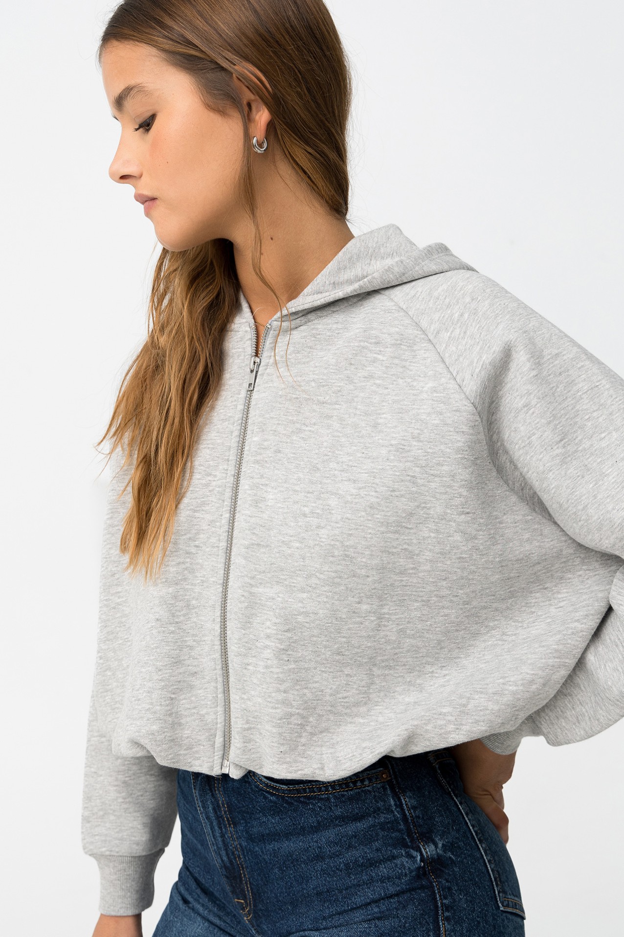 Casaco Oversize Cinzento Melange