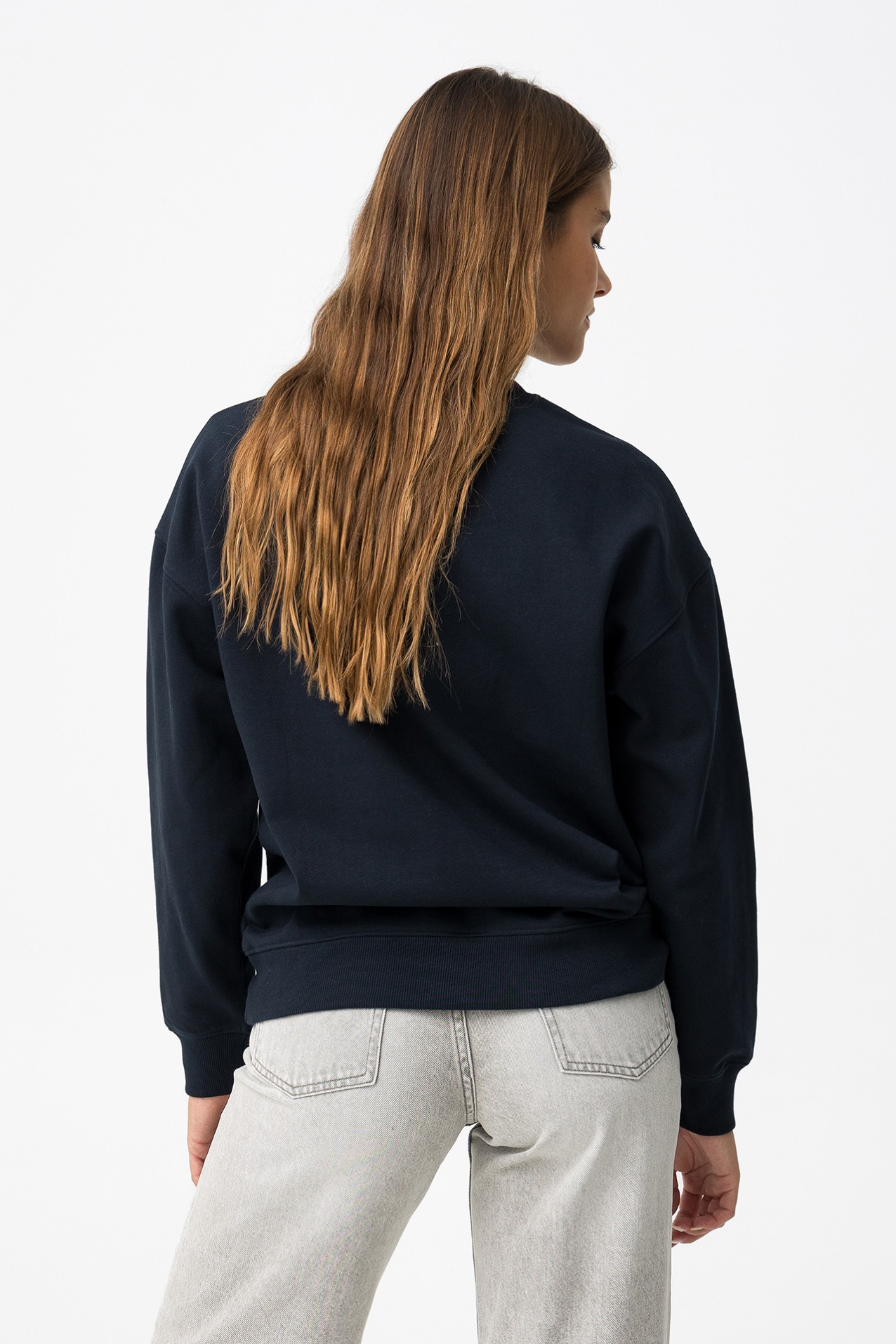 Sweatshirt Relaxed Azul Escuro