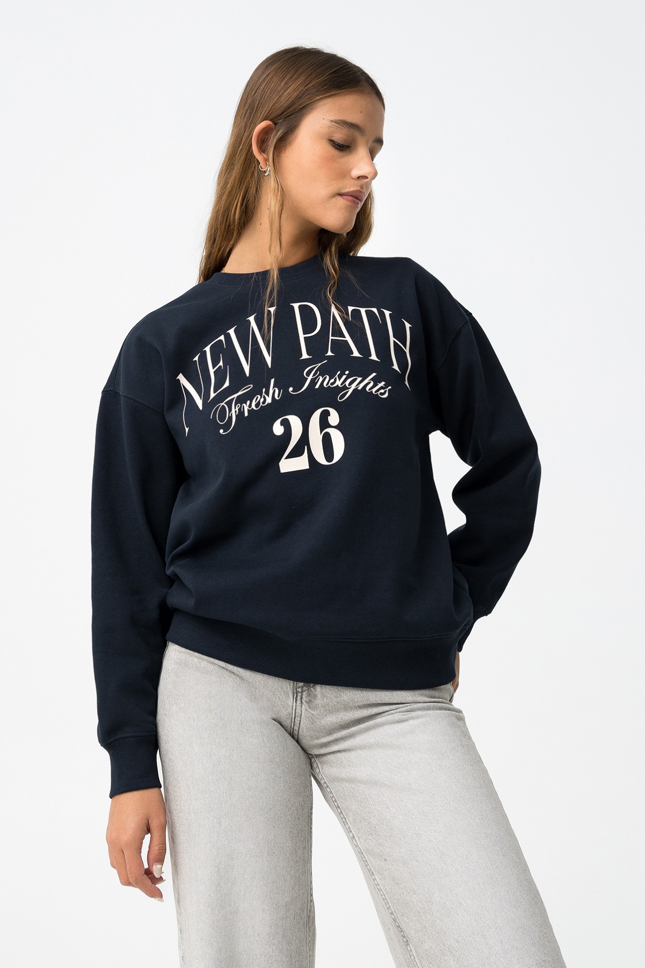 Sweatshirt Relaxed Azul Escuro