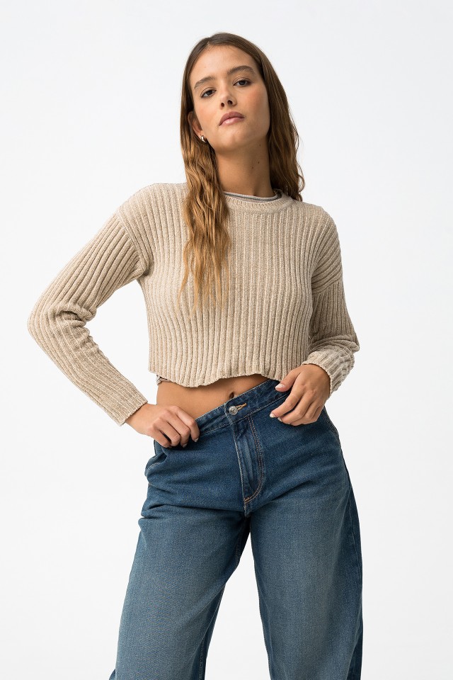 Camisola Tricotada Bege