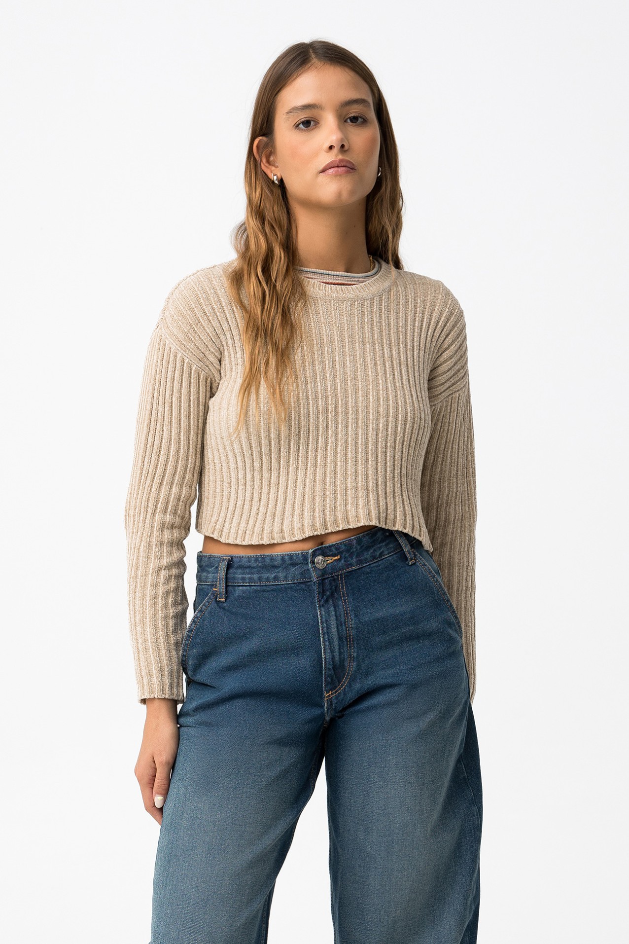 Camisola Tricotada Bege