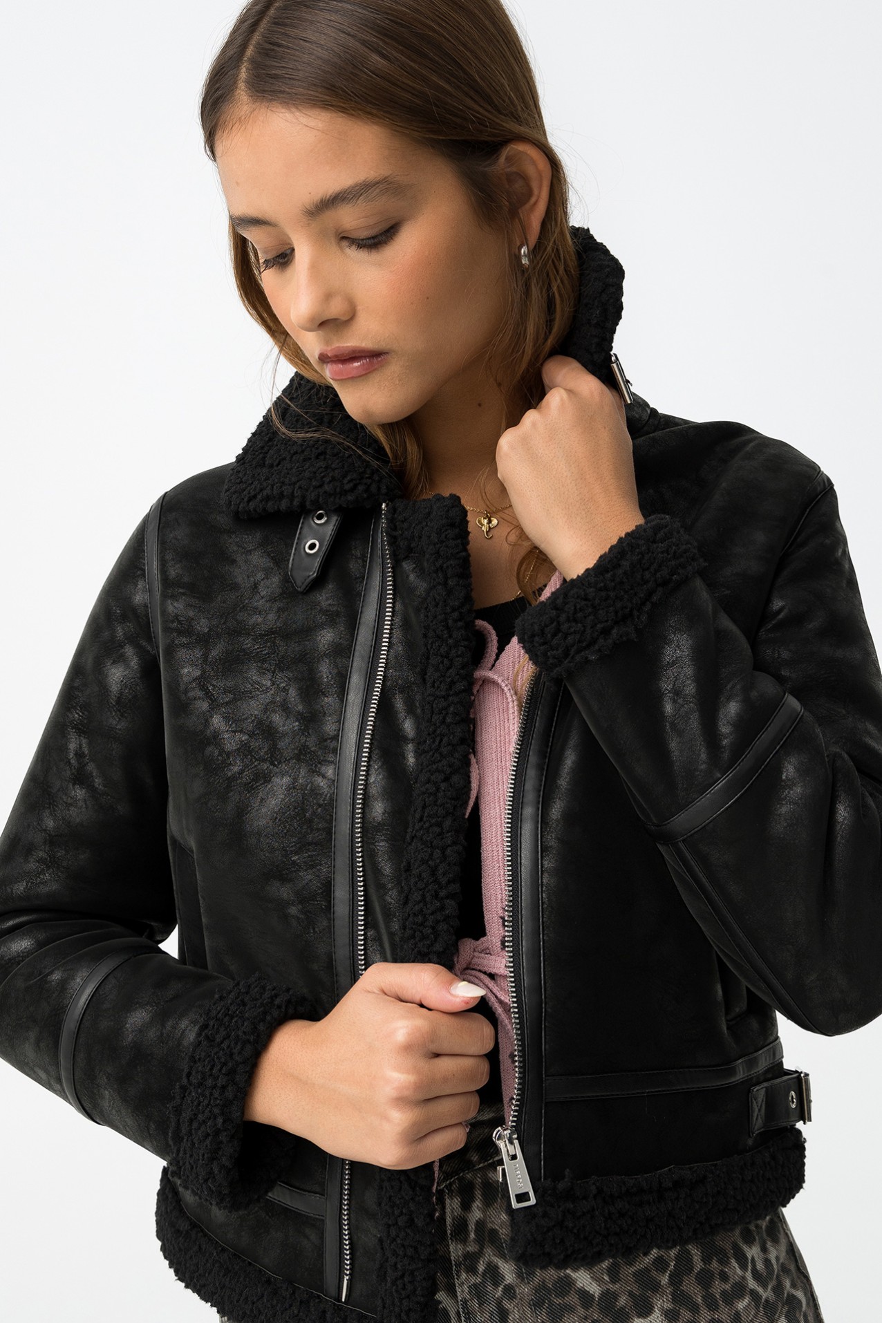 Casaco Biker Combinado