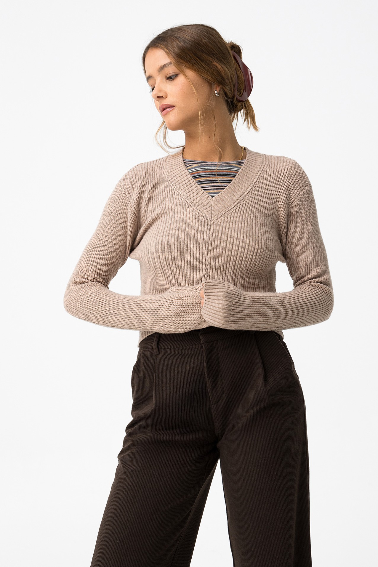 Camisola Tricotada Bege