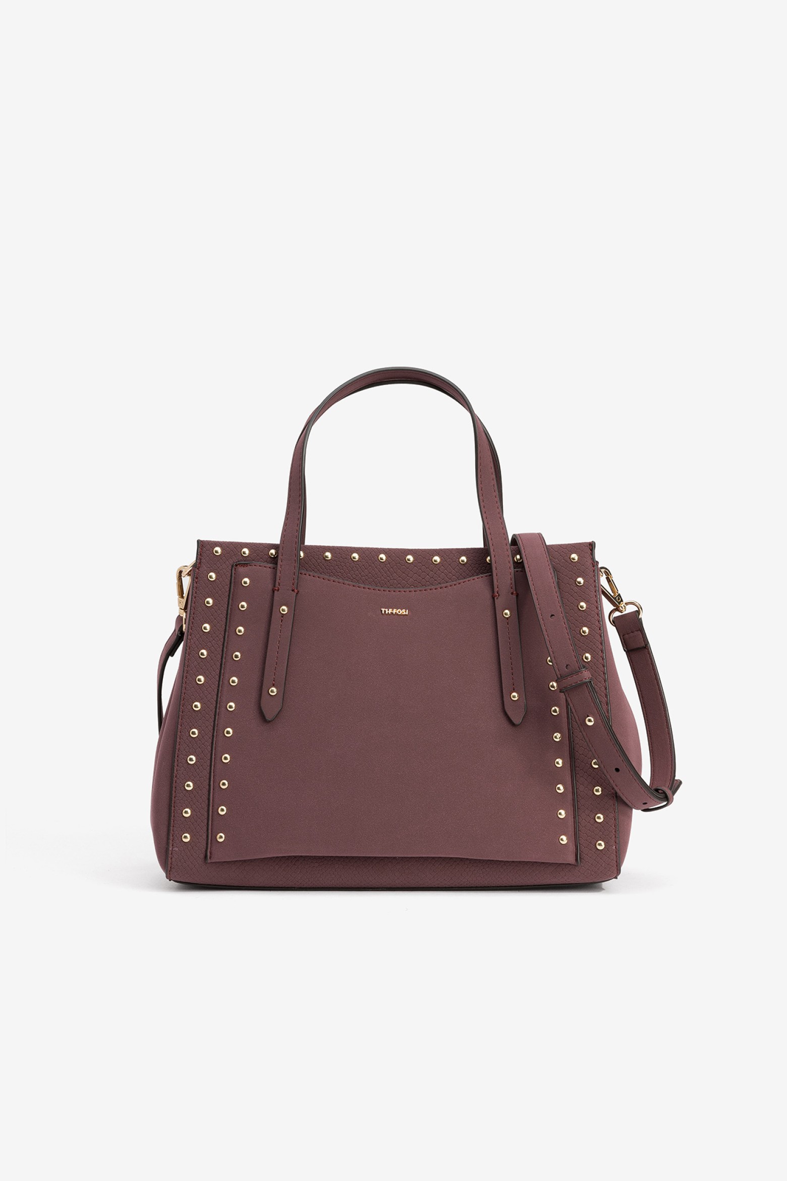 Studded Burgundy Handbag