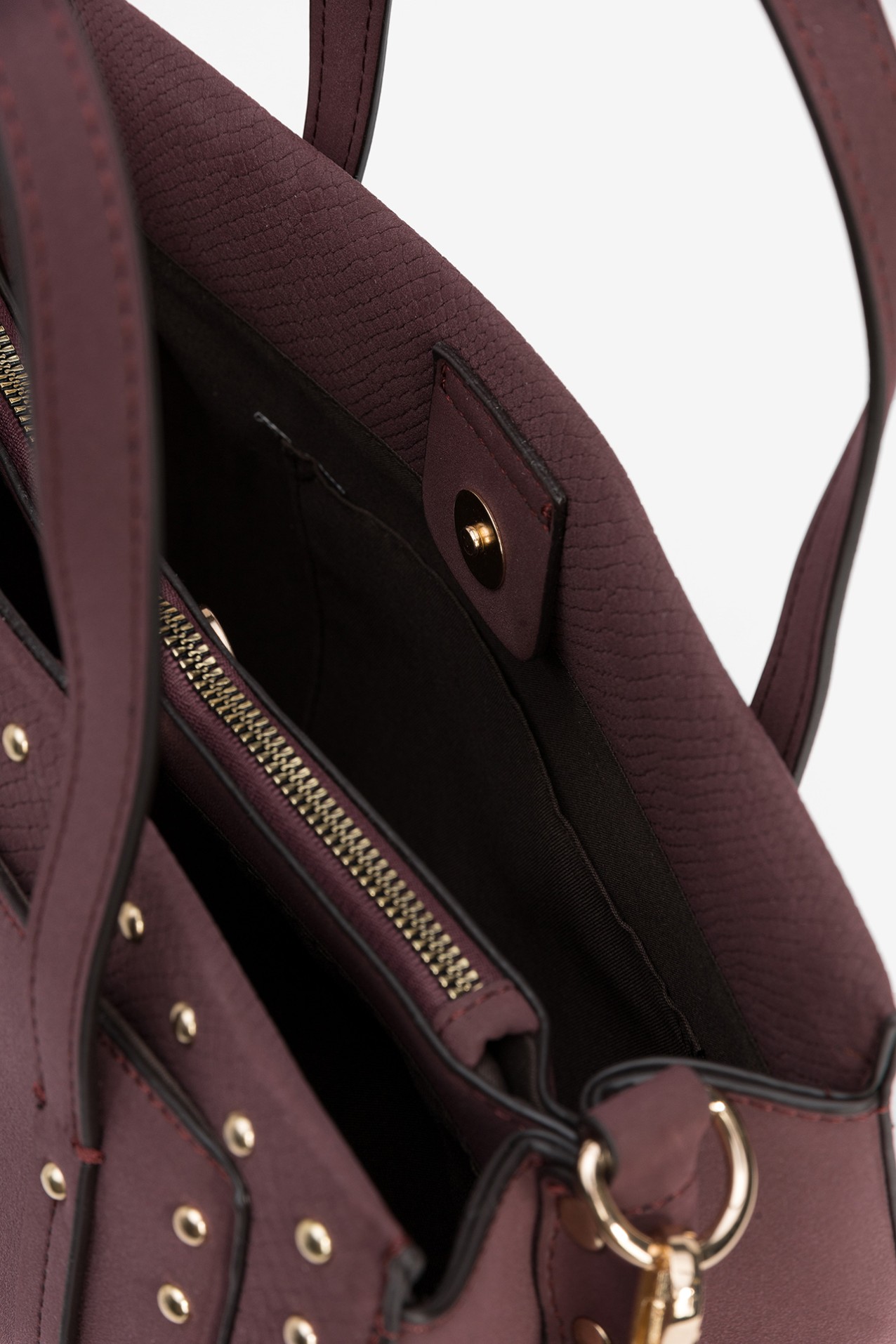 Studded Burgundy Handbag