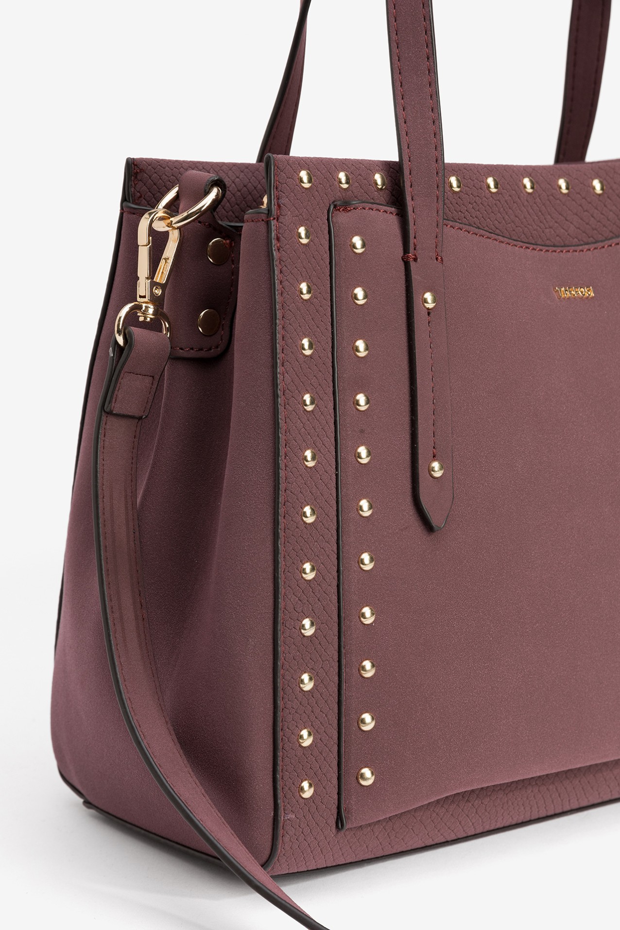 Studded Burgundy Handbag