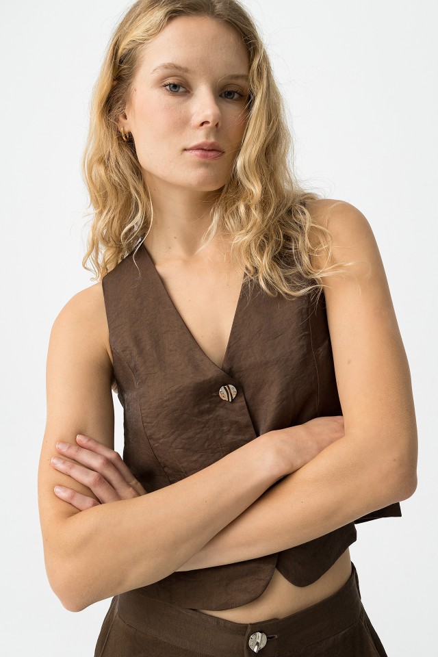 Top Chocolate Sem Mangas