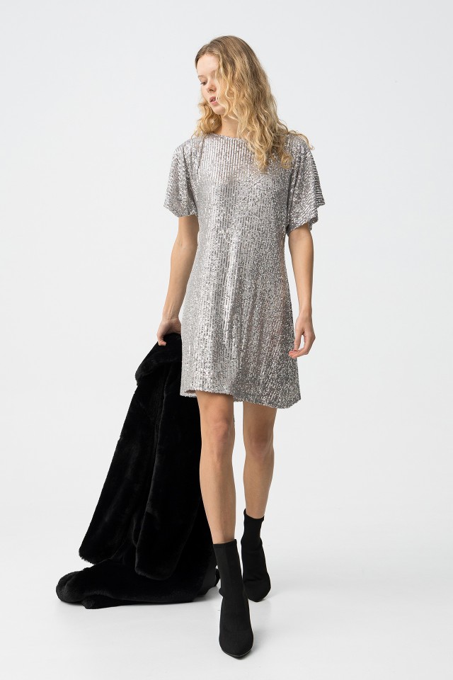 Silver Slim Dress