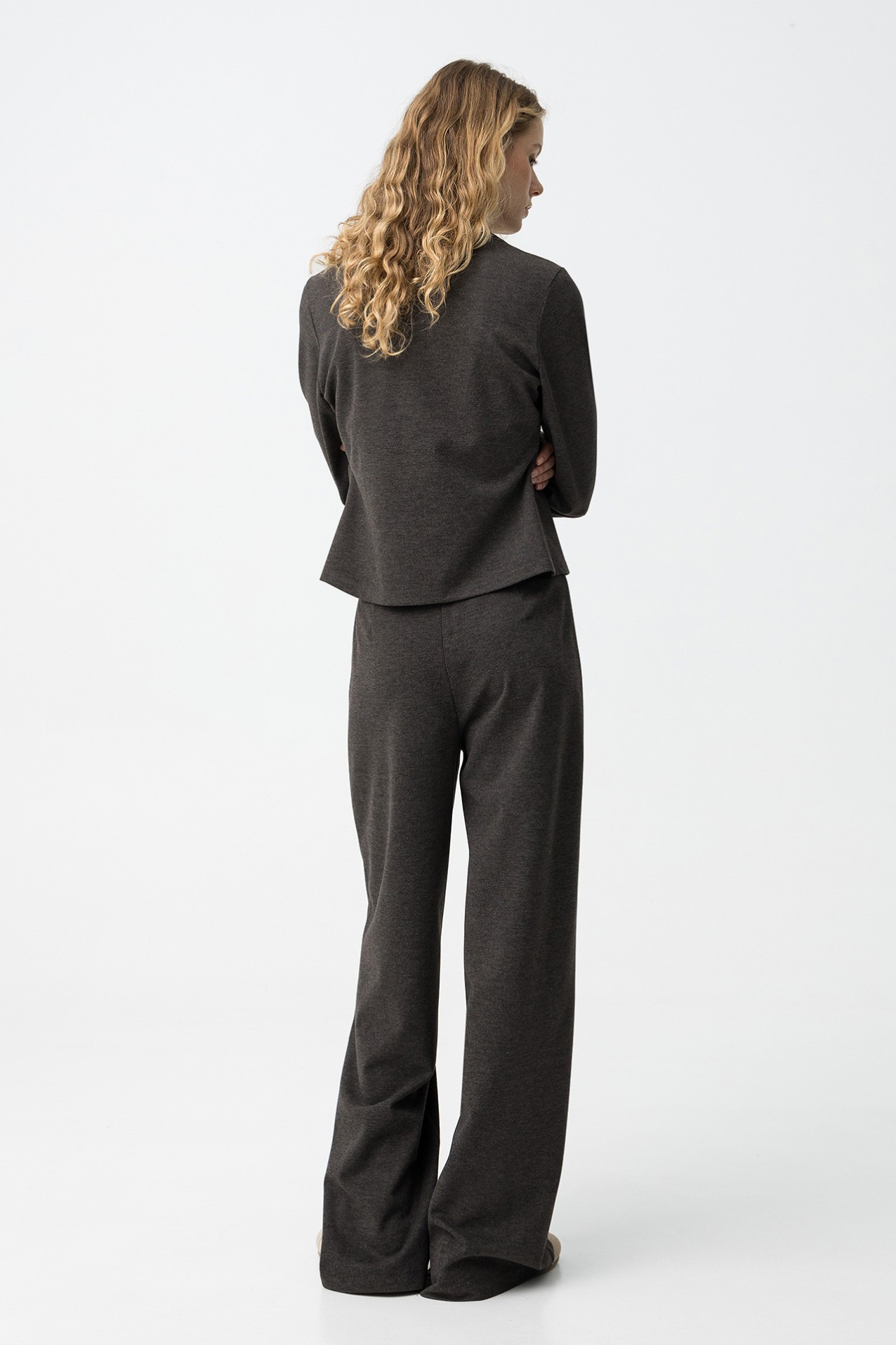 Wide Leg Grey Trousers