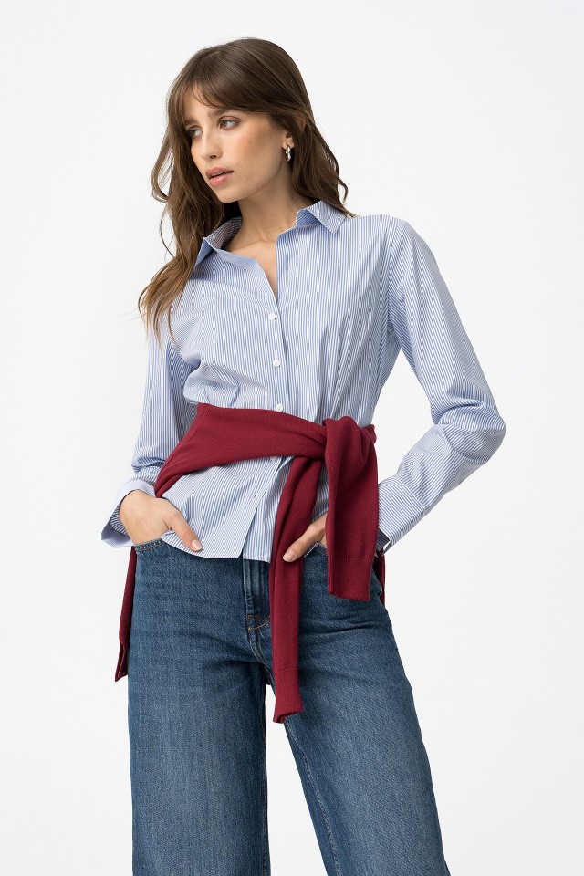 Camisa Manga Larga Azul