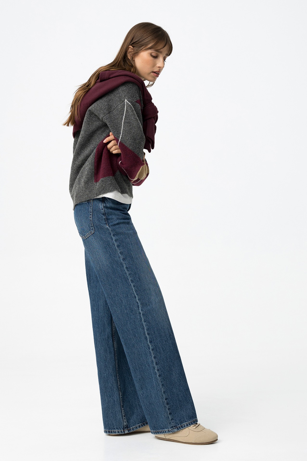 Jeans Bonnye Wide Leg de Tiro Alto