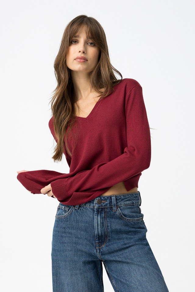 Camiseta roja de punto