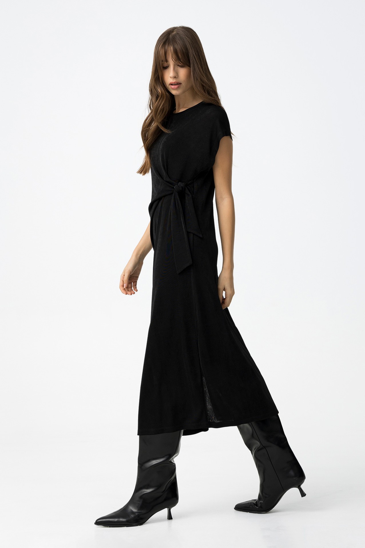 Black Minimal Midi Dress