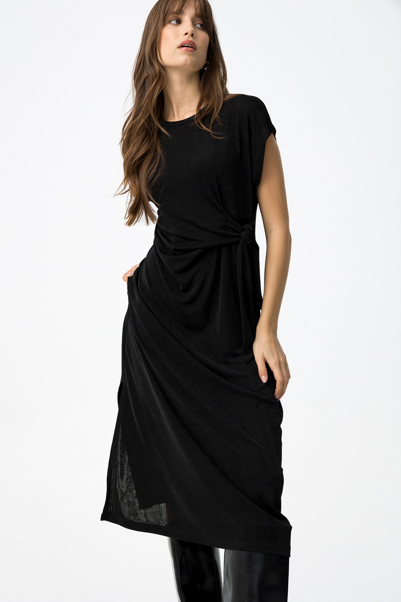 Black Minimal Midi Dress