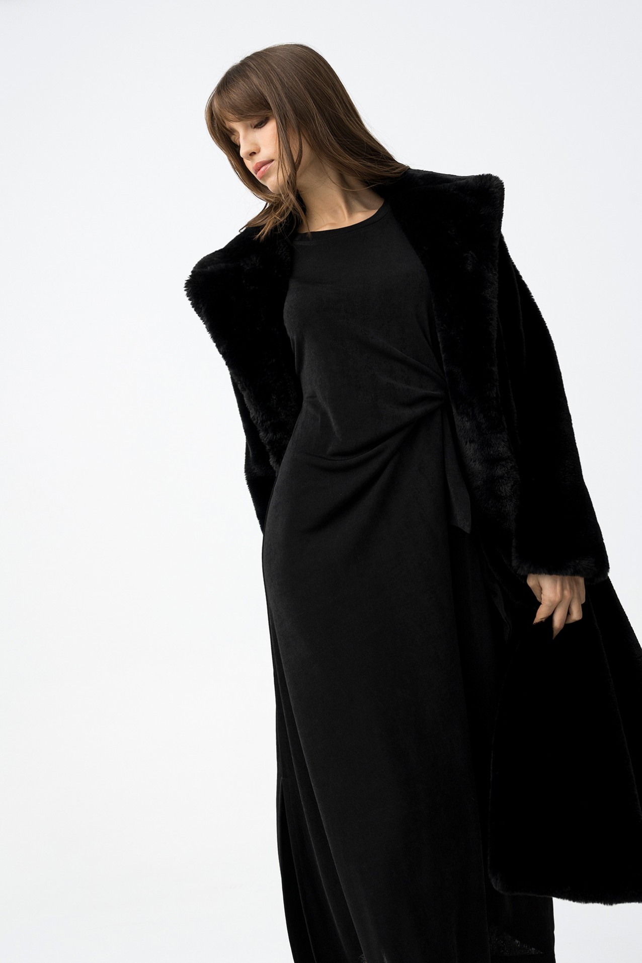 Black Minimal Midi Dress