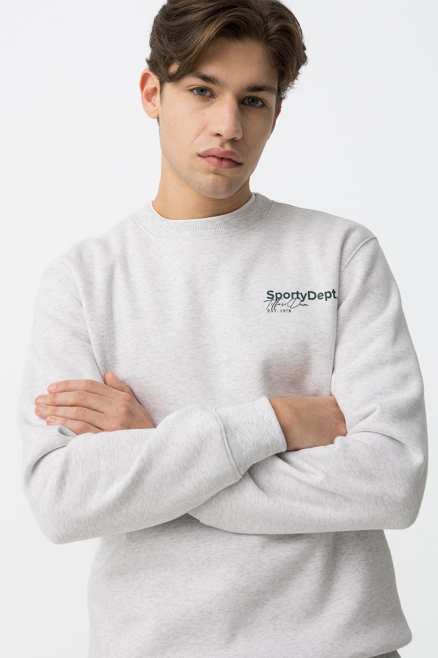 Sudadera Gris blanco melange