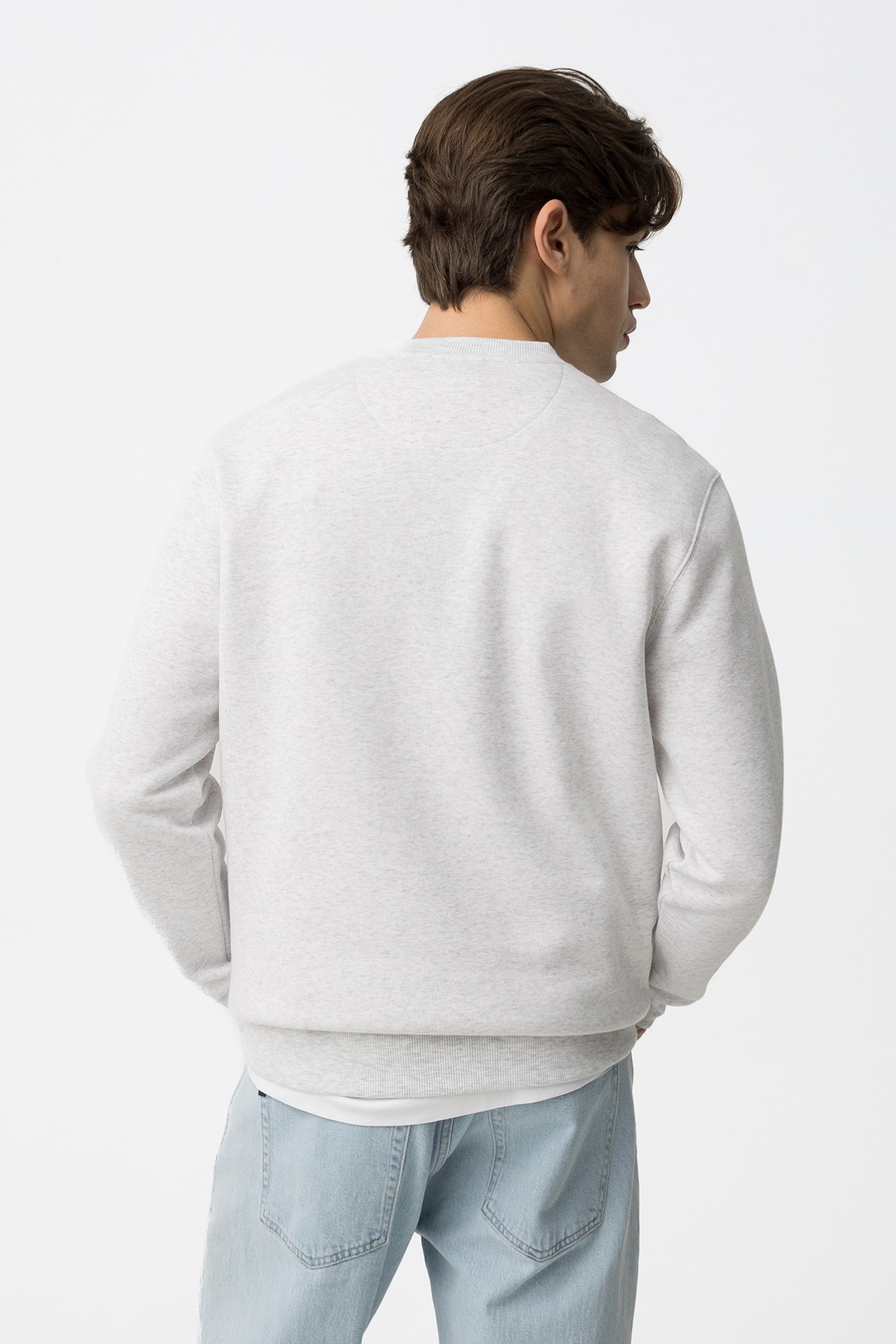 Sudadera Gris blanco melange