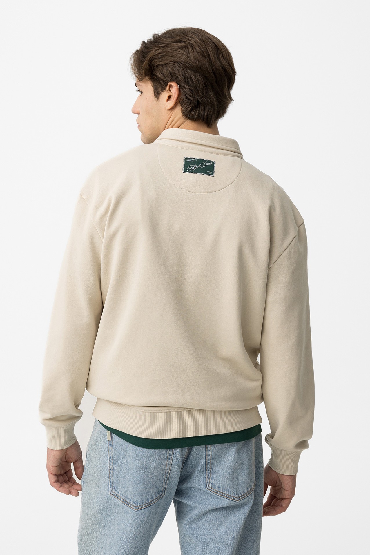 Beige Long Sleeve Polo
