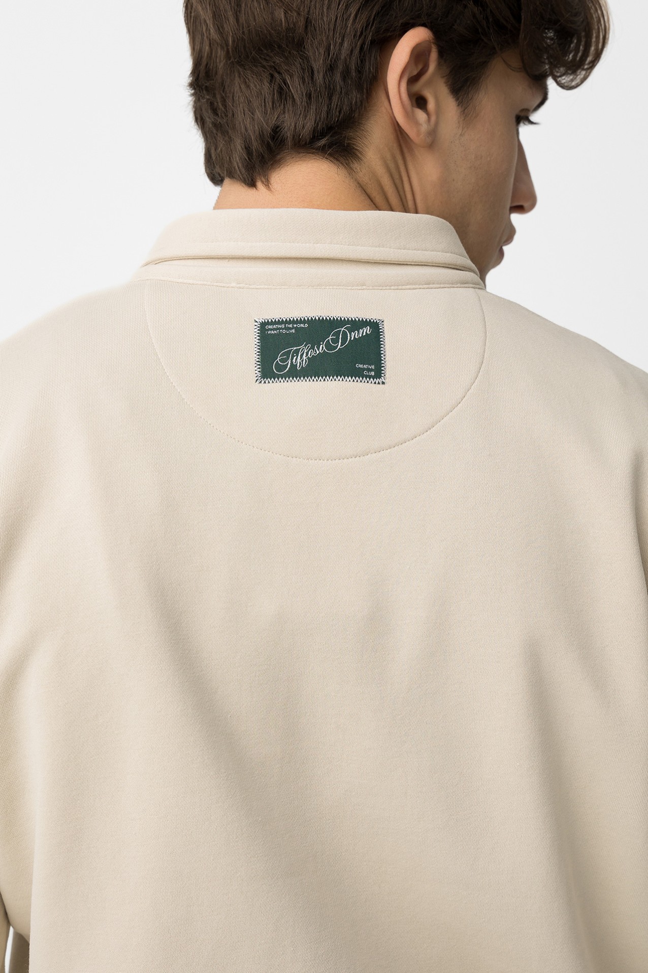 Beige Long Sleeve Polo