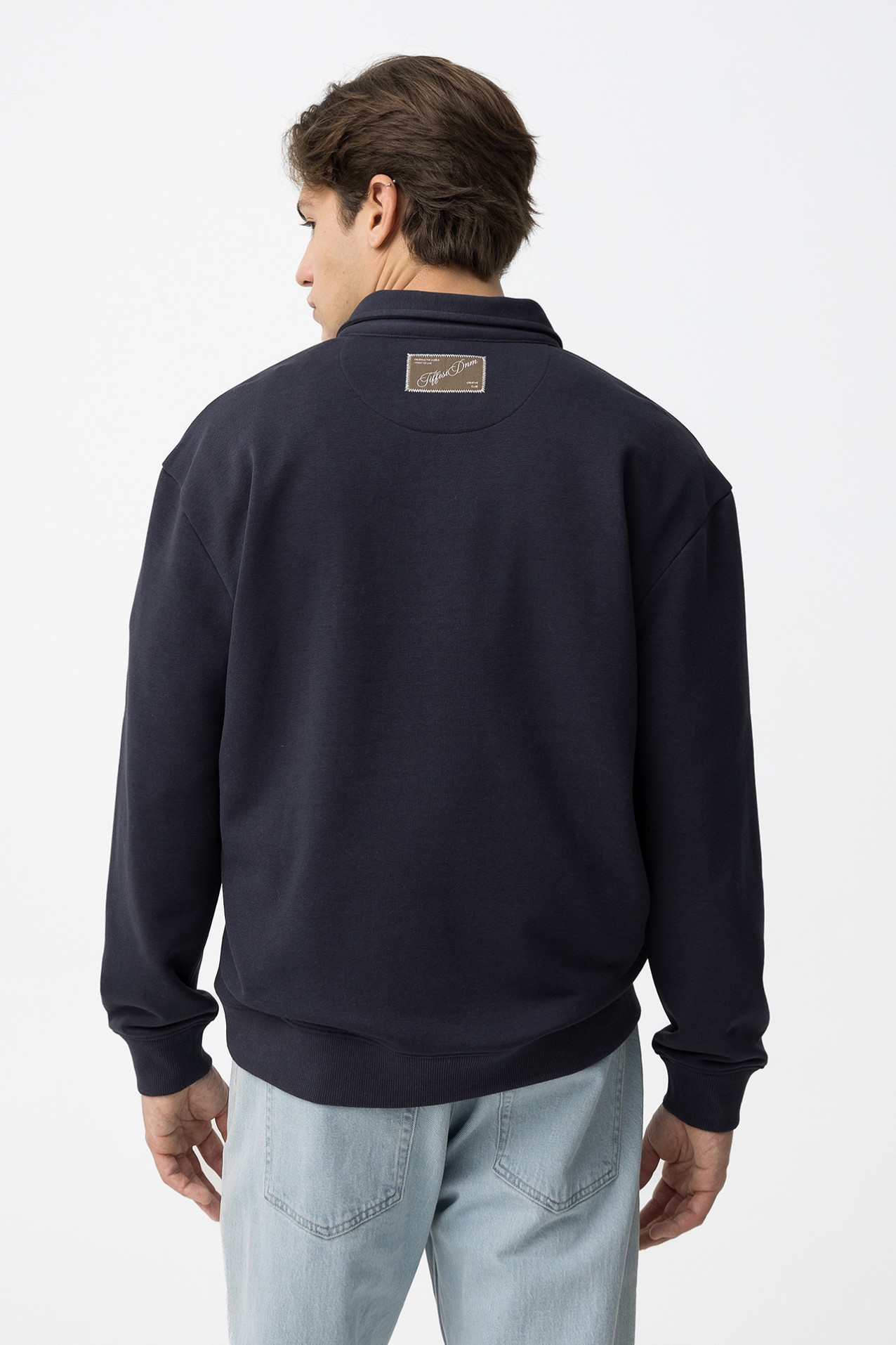 Polo Manga Larga Azul