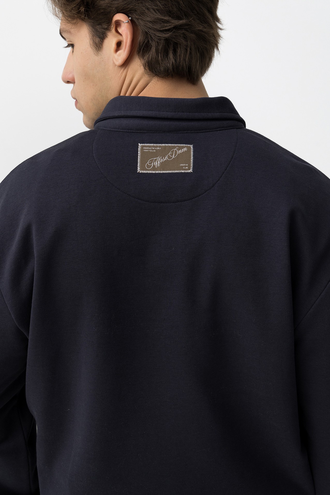 Polo Manga Larga Azul