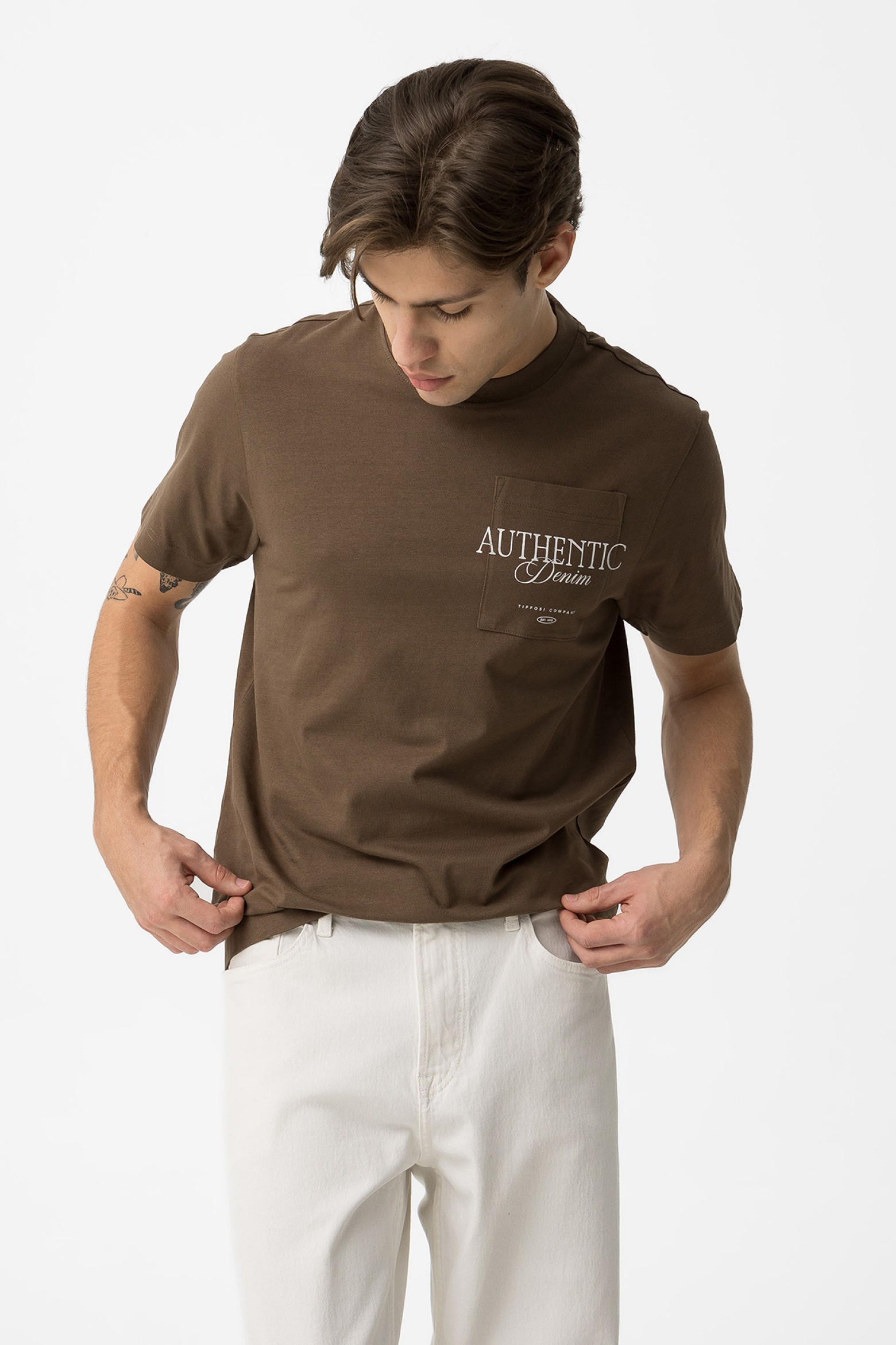 Camiseta Manga Corta Marron