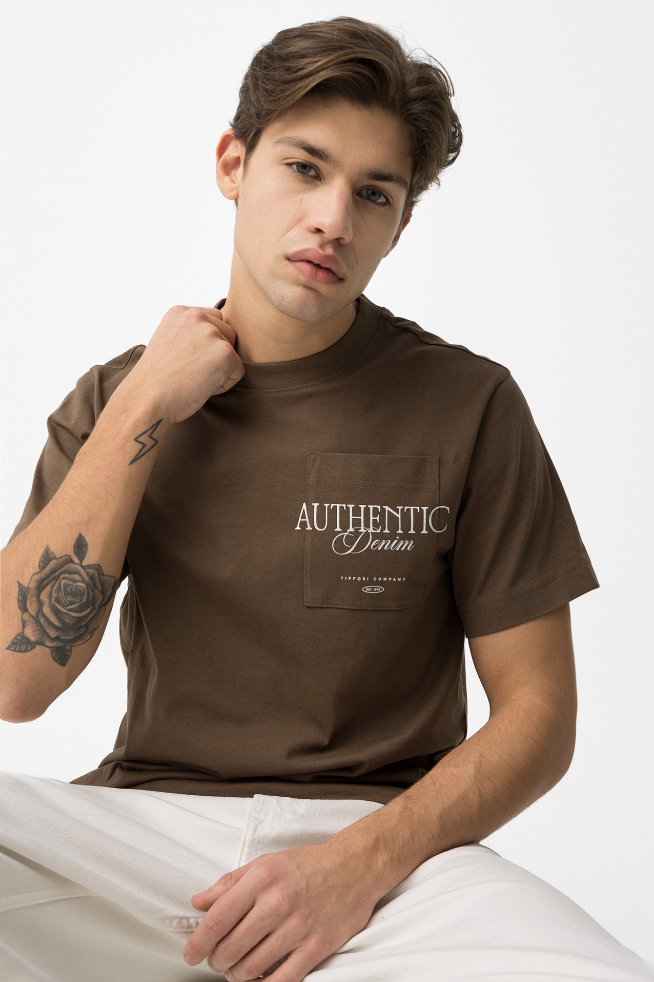 Camiseta Manga Corta Marron