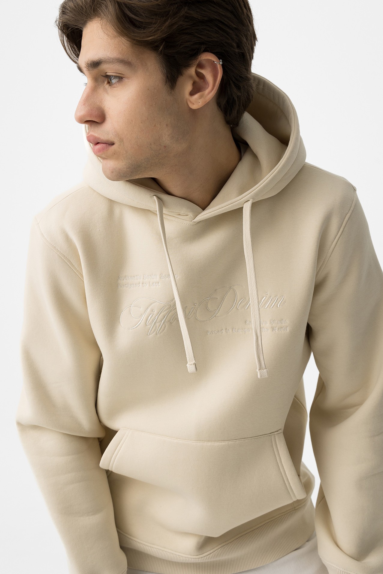 Sudadera Con Capucha Beige