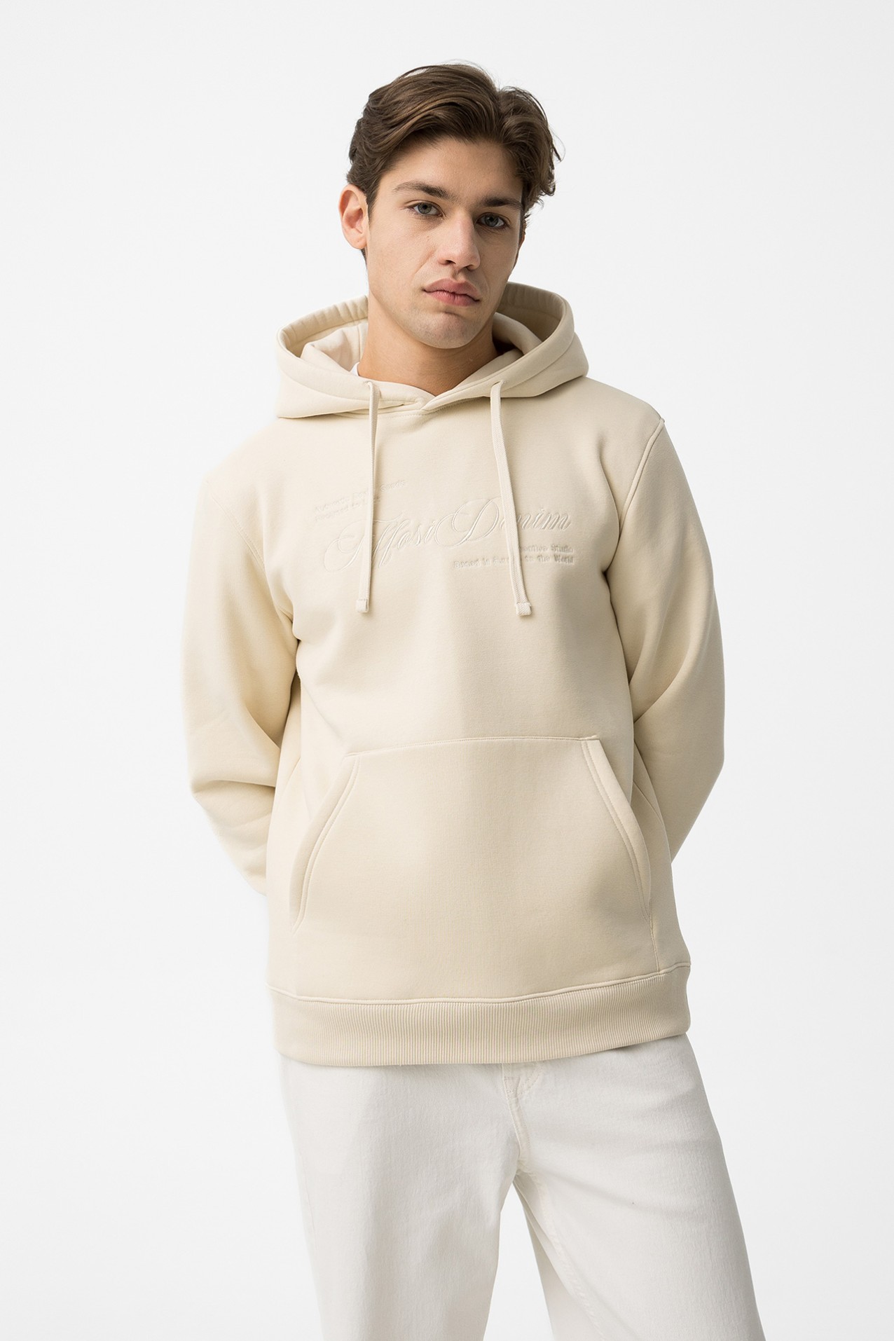 Sudadera Con Capucha Beige