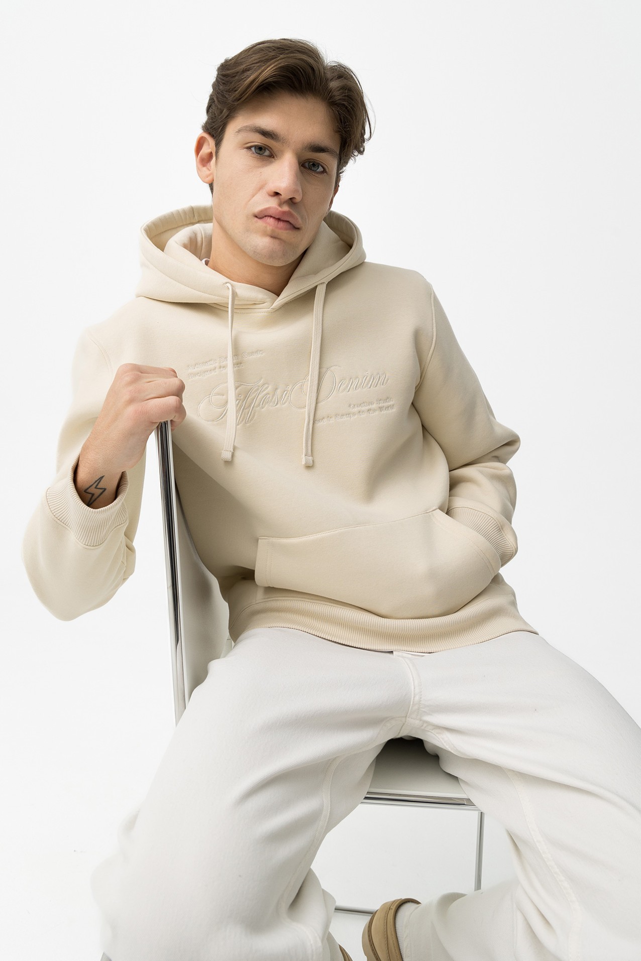 Sudadera Con Capucha Beige