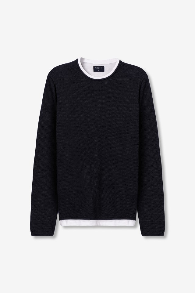 Camisola slim azul marino