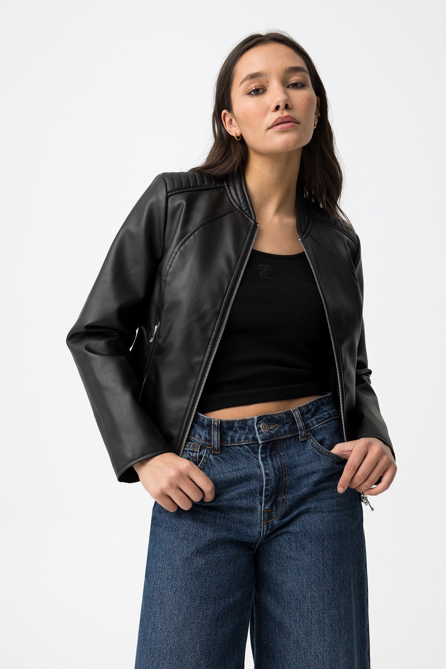 Black Faux Leather Jacket