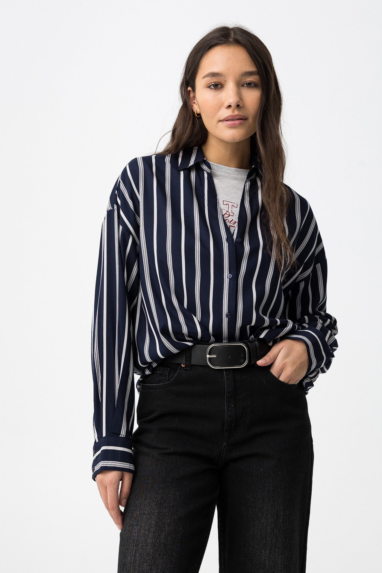 Camisa Manga Larga Azul