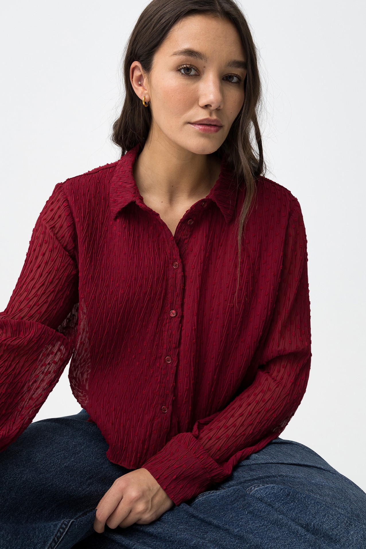 Camisa Manga Larga Rojo