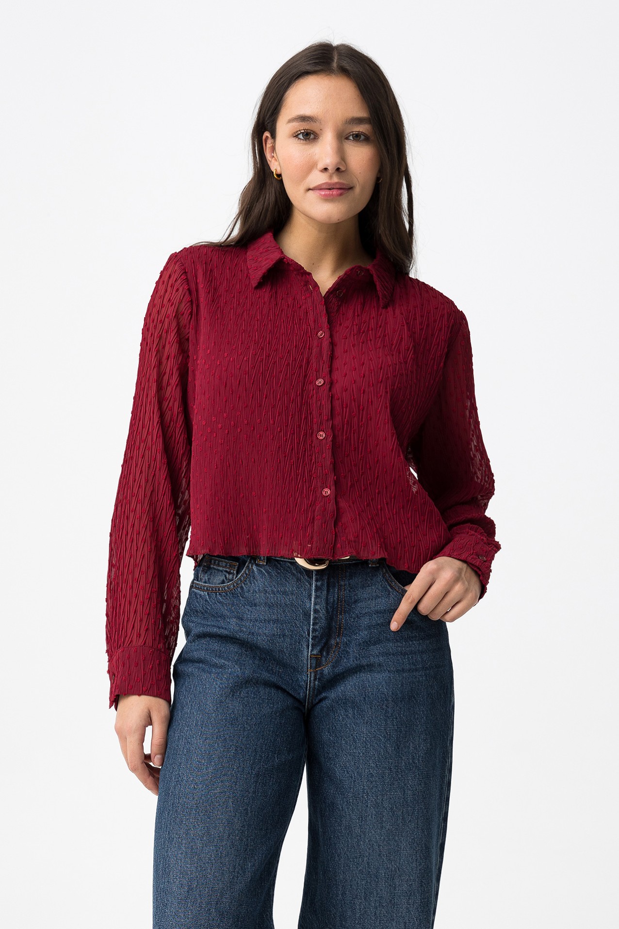 Camisa Manga Larga Rojo