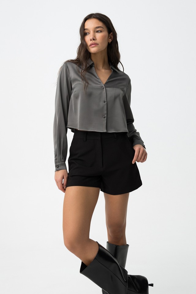 Camisa Manga Comprida Cinza