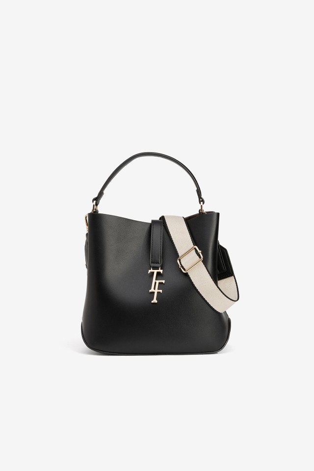 Black Bag With Beige Strap