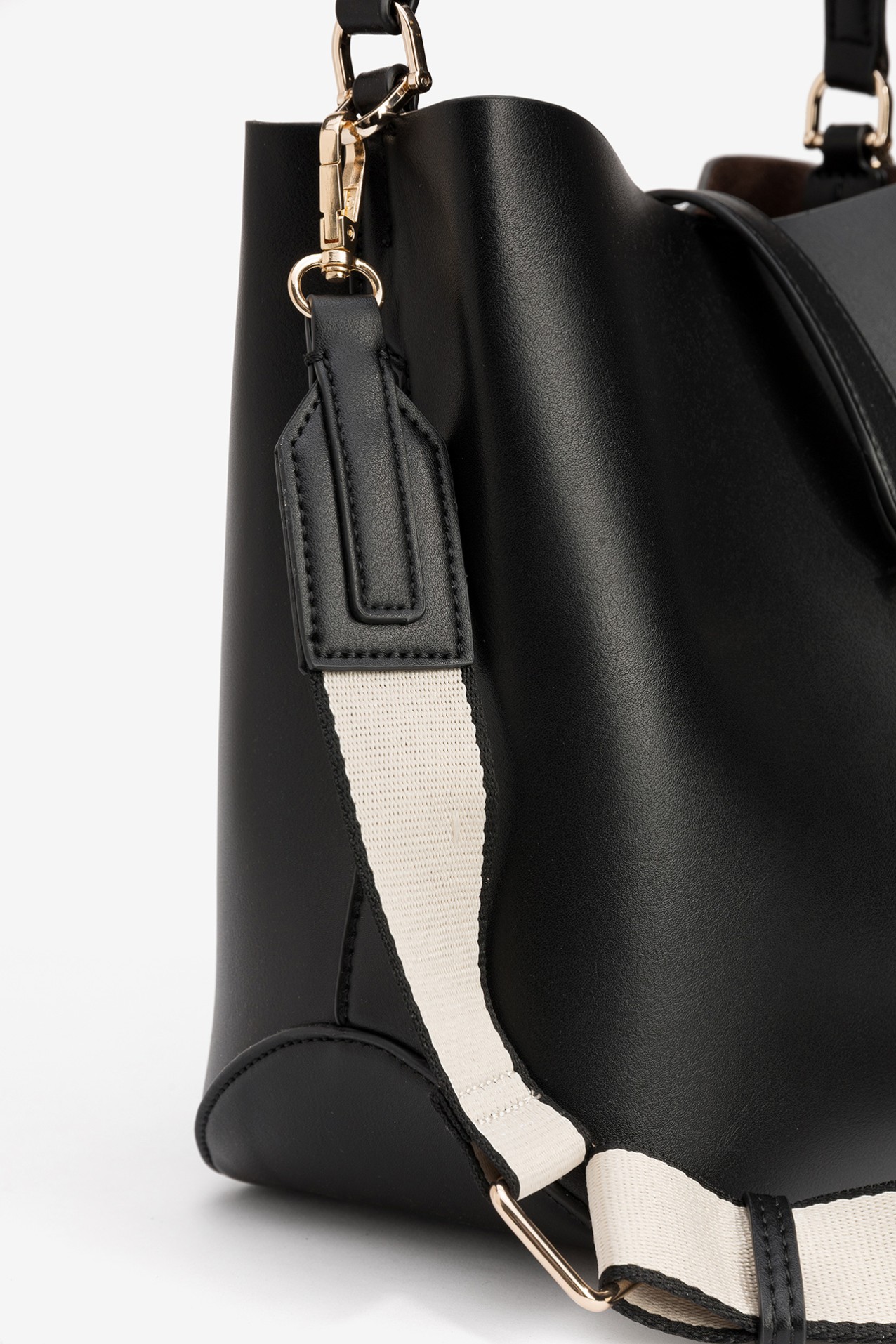Black Bag With Beige Strap