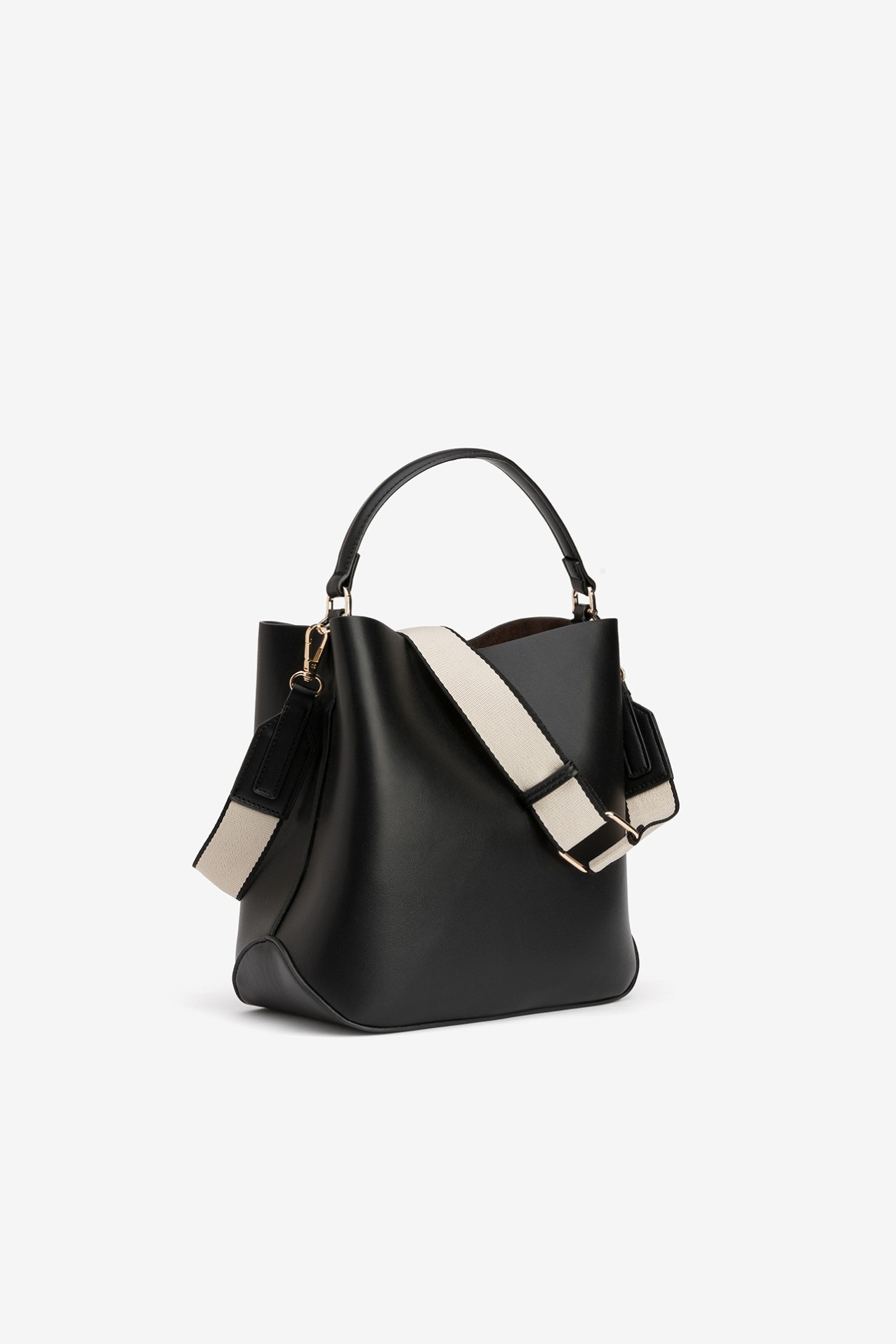 Black Bag With Beige Strap