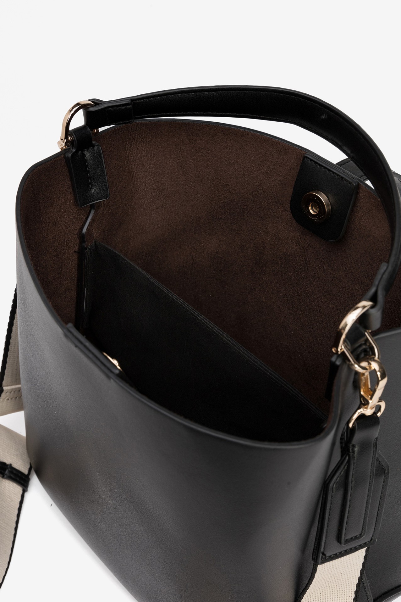 Black Bag With Beige Strap