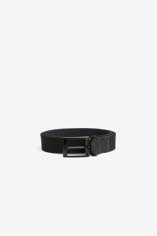 Black Braided Buckle Belt