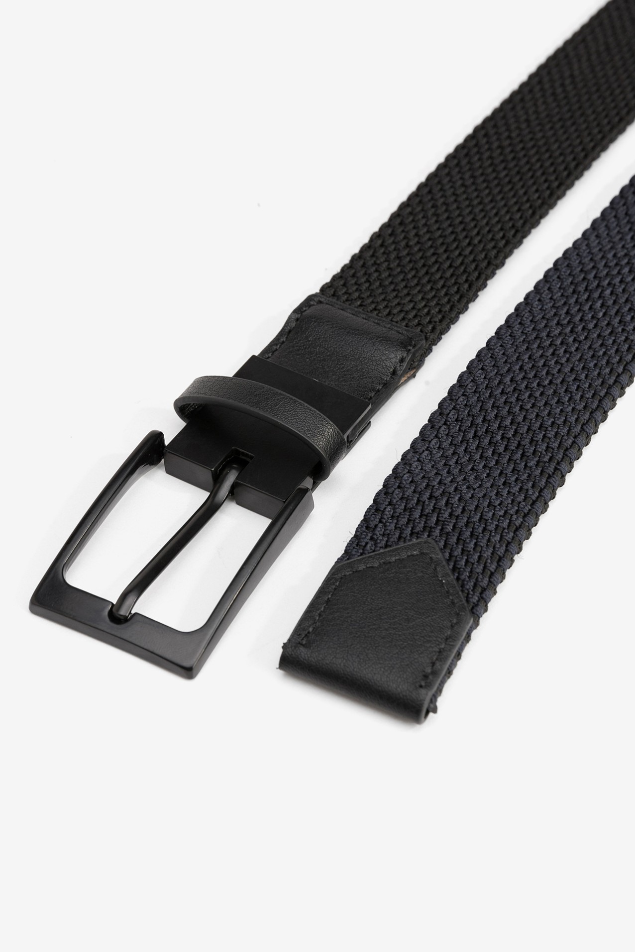 Black Braided Buckle Belt