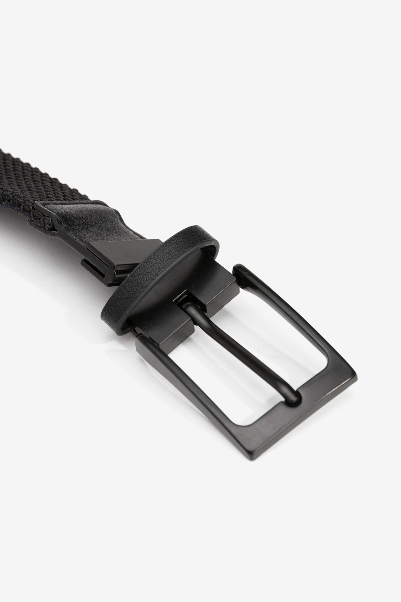 Black Braided Buckle Belt