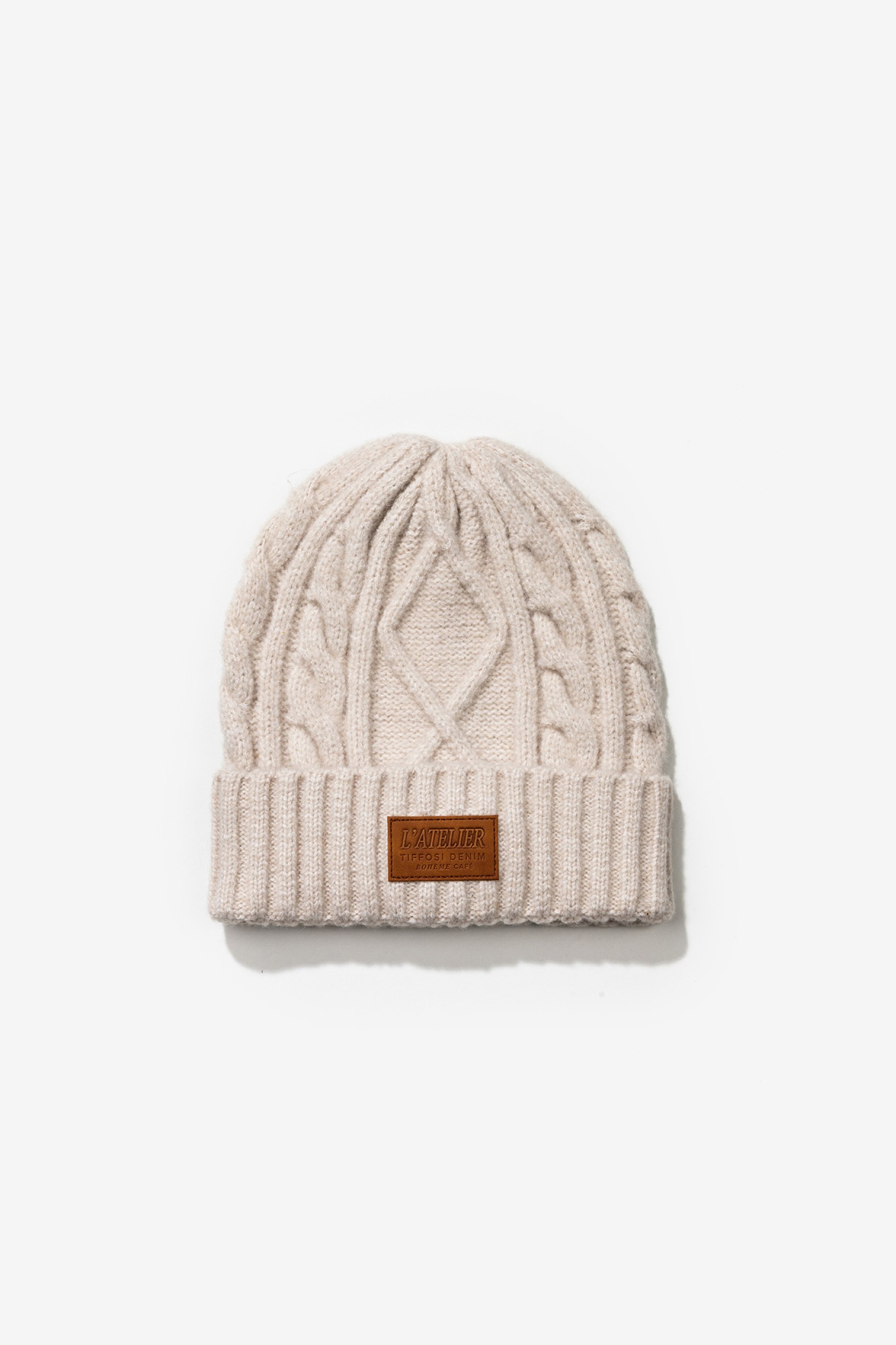 Men´s Cream Cable-Knit Beanie