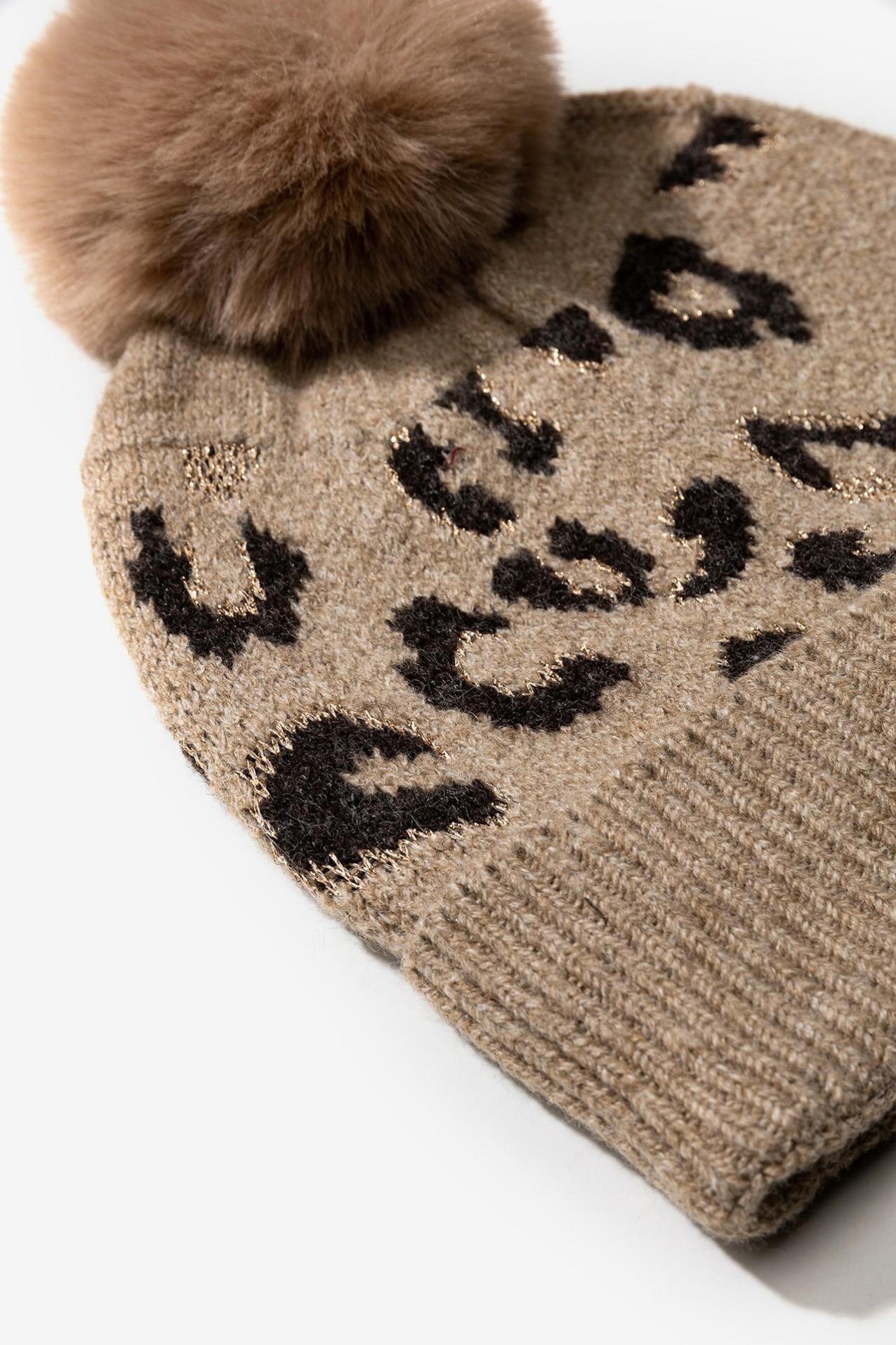Gorro castanho animal print